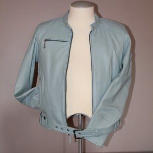 LADIES TEAL GREEN LEATHER JACKET (97011-08VW)